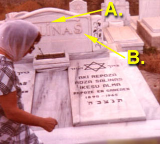 Yerushalmi/Benson family photo showing detail of Salinas family plot